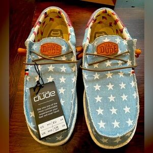 Hey Dude Wally Americana, patriotic denim star size M11(US) NWT